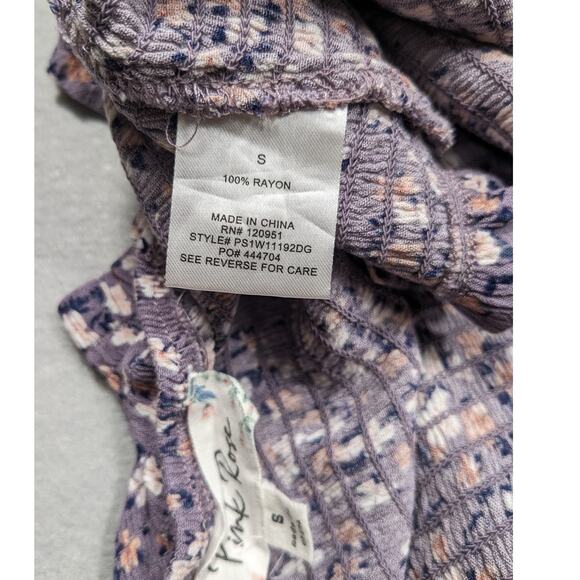 Pink Rose Tank Women's Small Purple Floral Halter Summer Boho EUC - Picture 7 of 9